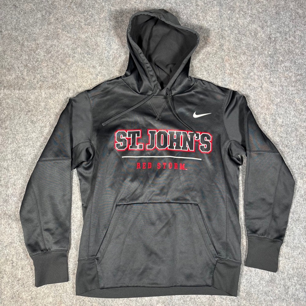 Nike Hoodie Mens Medium Black St. Johns Red Storm Therma Dri-FIT NCAA Collegiate